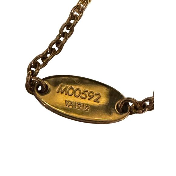 Louis Vuitton Blooming Strass Gold Plated Pendant Necklace 10" drop - Picture 5 of 7